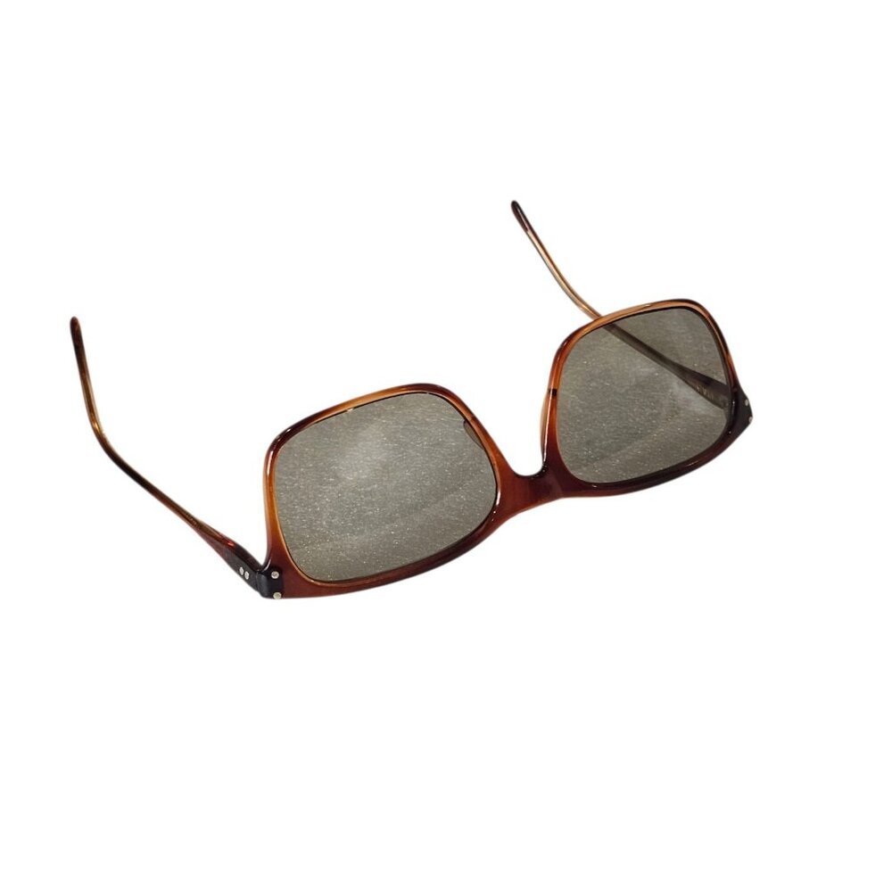 Vtg Tortoiseshell Sunglasses Rectangular Brown It… - image 3